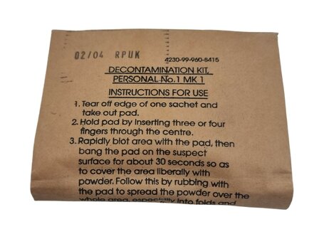 GB RPUK Kit de d&eacute;contamination personnelle CBRN &ndash; No.1 Mk1