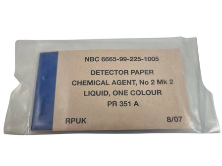 J.D.L. Chemical agent detectiepapier, een kleur &ndash; nr. 2 Mk 2