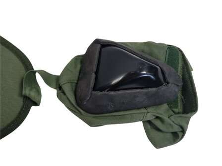 Protections torse / entrejambe French Riot Gear hardshell niveau 2 BS7971-4:2001, avant +  toque