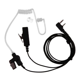 CBA SM-007/A3 airtube ear-microphone handset, zwart, 2-pins Kenwood mini-jack aansluiting