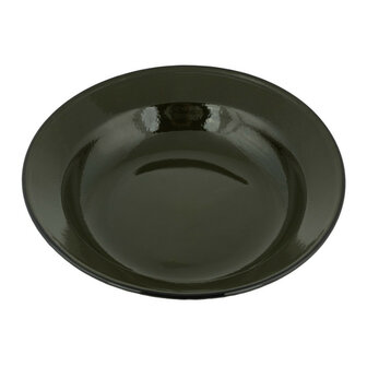 Fosco assiette &eacute;maill&eacute;e 24cm, vert olive