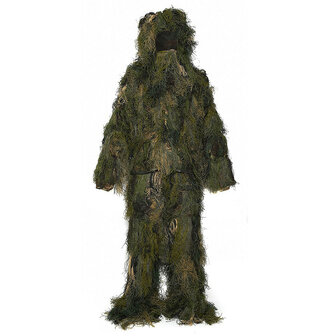 Fosco Ghillie-Anzug mit Kopfbedeckung, dreiteilig, woodland camo