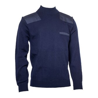 Dutch military police commando sweater wool/acrylic with turtleneck, navy blue