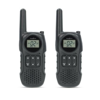 Nedis TK1050 PTT/VOX Walkie-Talkie Funkger&auml;t set wiederaufladbar, bis zu 10 km, schwarz