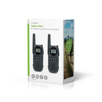 Nedis TK1050 PTT/VOX Walkie-Talkie Funkger&auml;t set wiederaufladbar, bis zu 10 km, schwarz