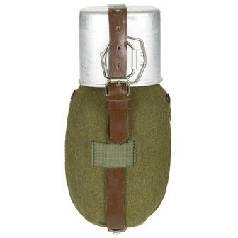 Cantine roumaine 1QT aluminium avec tasse et sac vert olive