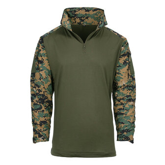 101 Inc Tactical shirt UBAC Warrior longsleeve avec coudi&egrave;res, Marpat digital woodland camo