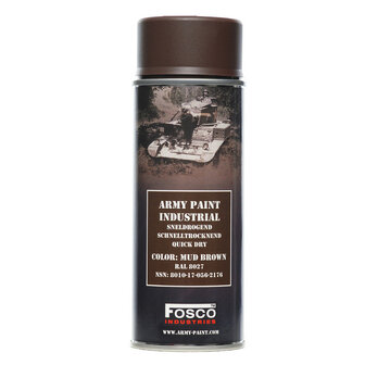 Fosco Army Paint Spray Quick dry 400ML, RAL8027 Mud Brown