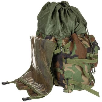 US army Rifleman combat Main bag Molle II 60L,zonder draagstel, Woodland camo