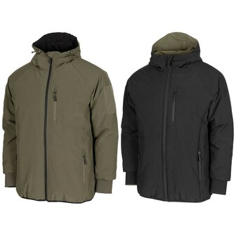 MFH veste thermique Softie, r&eacute;versible, coupe-vent et d&eacute;perlante, vert olive / noir