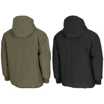 MFH veste thermique Softie, r&eacute;versible, coupe-vent et d&eacute;perlante, vert olive / noir