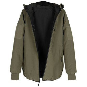 MFH veste thermique Softie, r&eacute;versible, coupe-vent et d&eacute;perlante, vert olive / noir