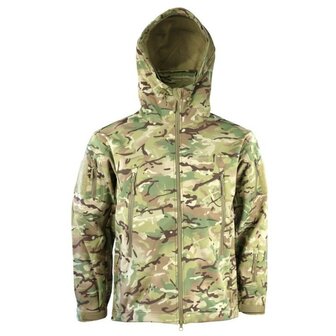 Kombat taktische Softshell Thermojacke, Fleecefutter, winddicht und wasserabweisend, BTP Multicam