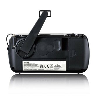 Lenco MCR-113BK emergency radio / world radio AM/FM/SW with LED lamp and battery, wind-up, black