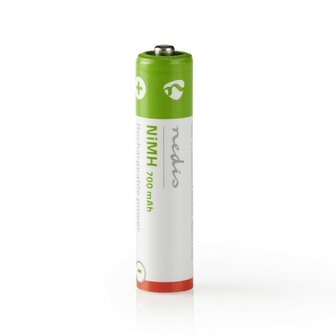 Nedis 1,2 V NiMH-Akku HR03 AAA 700 mAh, vorgeladen, 2er-Pack