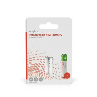 Nedis 1,2 V NiMH-Akku HR03 AAA 700 mAh, vorgeladen, 2er-Pack