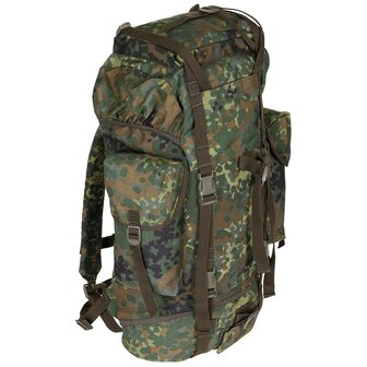 Duitse Bundeswehr combat veldrugzak 65L met zijtassen, flecktarn