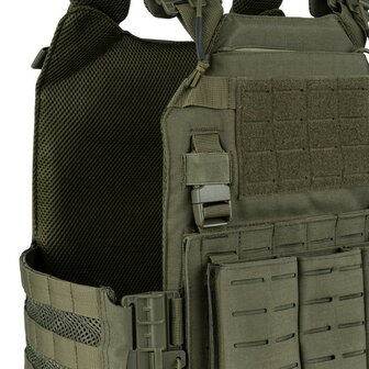 101 Inc QR plate carrier vest lasercut Molle, rapid release, legergroen