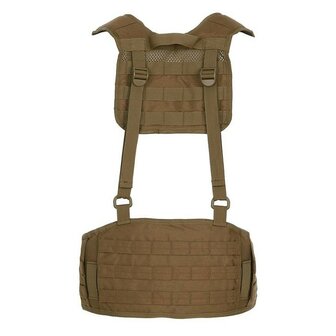 101 Inc Molle combat belt with harness, coyote tan