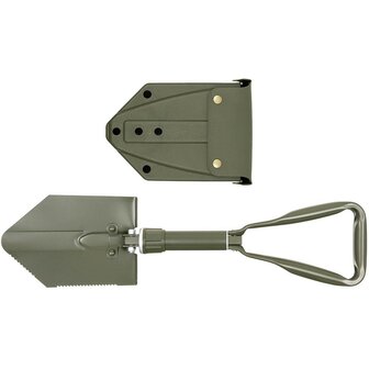 Bundeswehr Klappspaten / Feldschaufel 3-teilig gro&szlig; mit Tasche, oliv gr&uuml;n