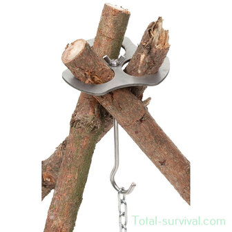 Fox outdoor Tripod Holder, Stainless Steel, with chain and hook