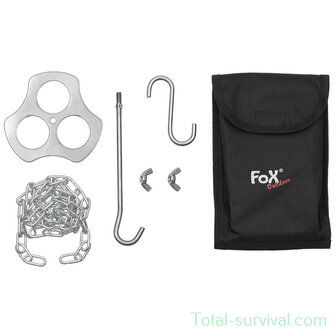 Fox outdoor Tripod Holder, Stainless Steel, with chain and hook