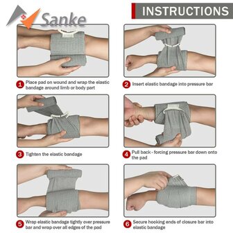 6&quot; Israeli trauma bandage / drukverband met tourniquet