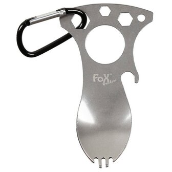 Fox Outdoor Spork &ndash; Compact Bestek met Karabijnhaak