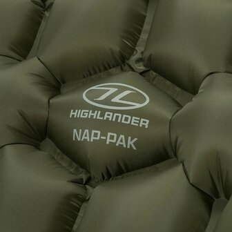 Highlander NAP-PAK inflatable sleeping mat, OD green