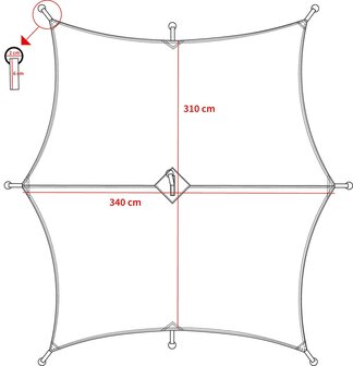 MFH B&acirc;che / Couverture hexagonale, polyester 210T, vert olive, 340 x 310 CM