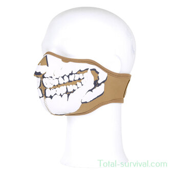 101 Inc Neopren Mundmaske Skull 3D coyote tan