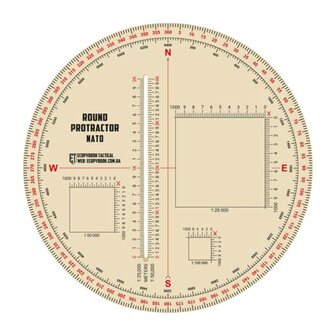 Ecopybook Tactische Liniaal / Gradenboog rond (130mm) NAVO