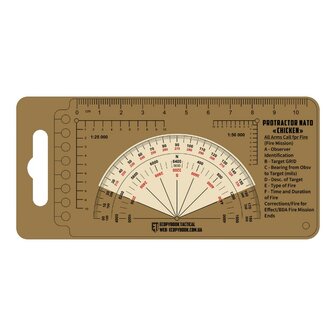 Ecopybook Taktisches Lineal / Winkelmesser NATO &quot;Chicken&quot;