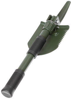 3-in-1 folding shovel with cover, green