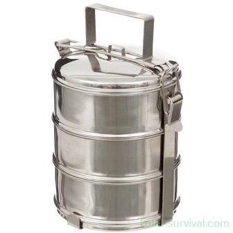 Fox outdoor Voedselcontainer, 3 delig, RVS