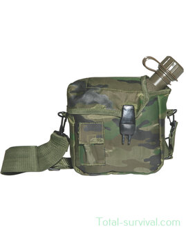 Mil-Tec US Collapsible Water canteen  2QT / 1,9L incl. cover with alice clips, Woodland camo