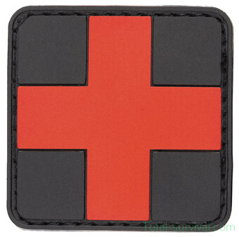 MFH velcro Patch &quot;First Aid&quot; 3D, black-red