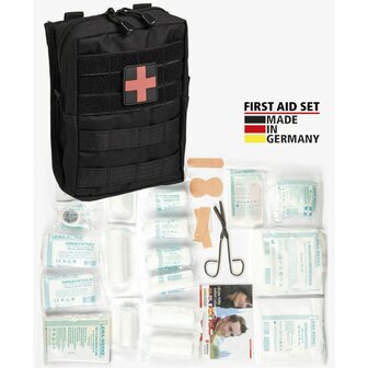 Mil-tec First Aid Kit Leina Pro Grande Molle 43 pi&egrave;ces, noir