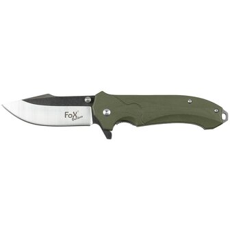 Fox outdoor Bushcraft klapmes met G10 handvat, olijfgroen