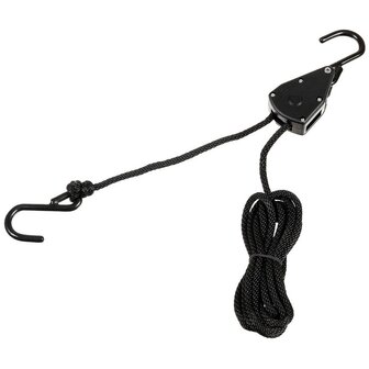MFH Spannkabel 4 mm, 2 Meter mit Ratschensicherung, schwarz