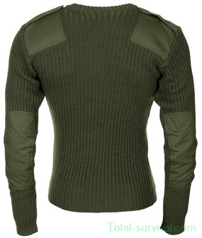 Pull commando arm&eacute;e britannique en laine, vert olive