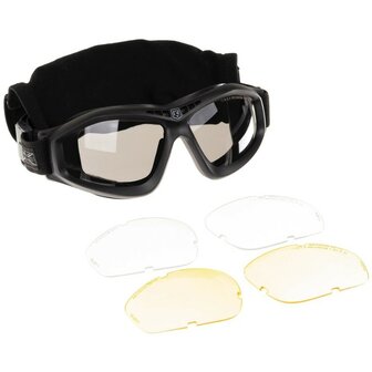 Revision Bullet Ant ballistische veiligheidsbril met 3 lenzen sets en beschermhoes, zwart