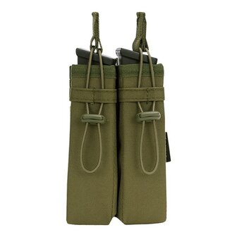 101 Inc open dubbele pistool magazijntas Molle, legergroen