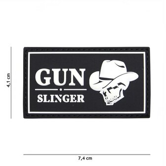 101 Inc 3D PVC Patch Gun slinger skull cowboy black #16120
