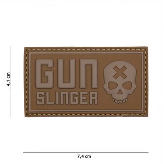 101 Inc 3D PVC Patch Gun slinger skull coyote #17025