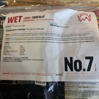 Out Meals MRE V2 Meal Ready-to-Eat 24-uur rantsoen, Menu set 7