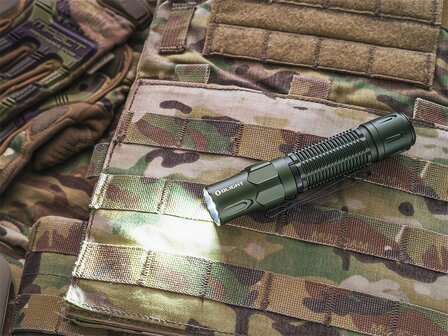 Lampe de poche tactique LED Olight Warrior 3S OD Green IPX8, rechargeable 5000mAh