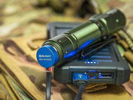 Lampe de poche tactique LED Olight Warrior 3S OD Green IPX8, rechargeable 5000mAh