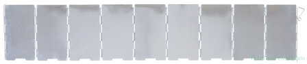 Fox outdoor windscherm, aluminium, opvouwbaar, klein, 9 latten, 65 x 13 cm
