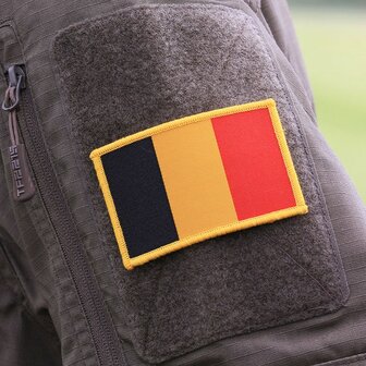 Fostex velcro emblem fabric fine woven flag Belgium #7131
